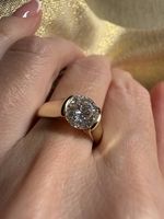 Verlobungsring 2 Karat Moissanite D VVS1 Silber vergoldet