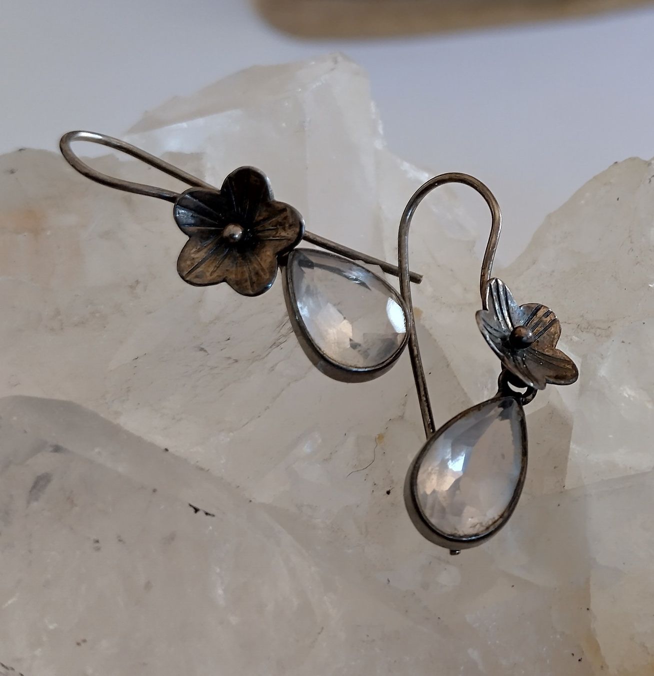Orecchini pendenti & Orecchini a lobo: VINTAGE BLUMEN OHRRINGE IN SILBER 925 – Usato da Romanshorn venduto da Glitzer-Paradies