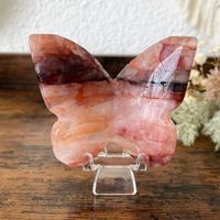 ✲ Hämatit Feuer Quarz Schmetterling ✲ 89g / 67mm Feuerquarz