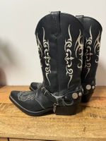 Western Stiefel Schwarz Leder Grösse 43 mit Nieten 🤠
