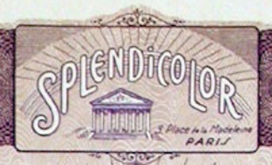 Documenti: Splendicolor SA, Paris - 1926 – Usato da Solothurn venduto da Sgasche 1