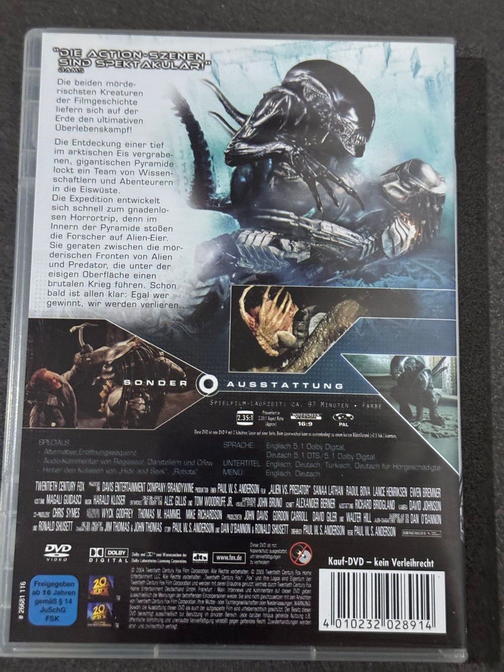 Tutti i DVDs: Alien vs Predator DVD "Original Kinofassung" EN/DE – Usato da Fribourg venduto da tschjoly 1