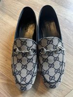 Neue Gucci Loafer, Segeltuch, Grösse 35.5, beige-navy