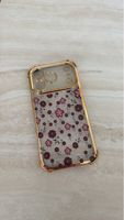 Floral iPhone17 Pro Case with Gold Trim - Stylish Protection