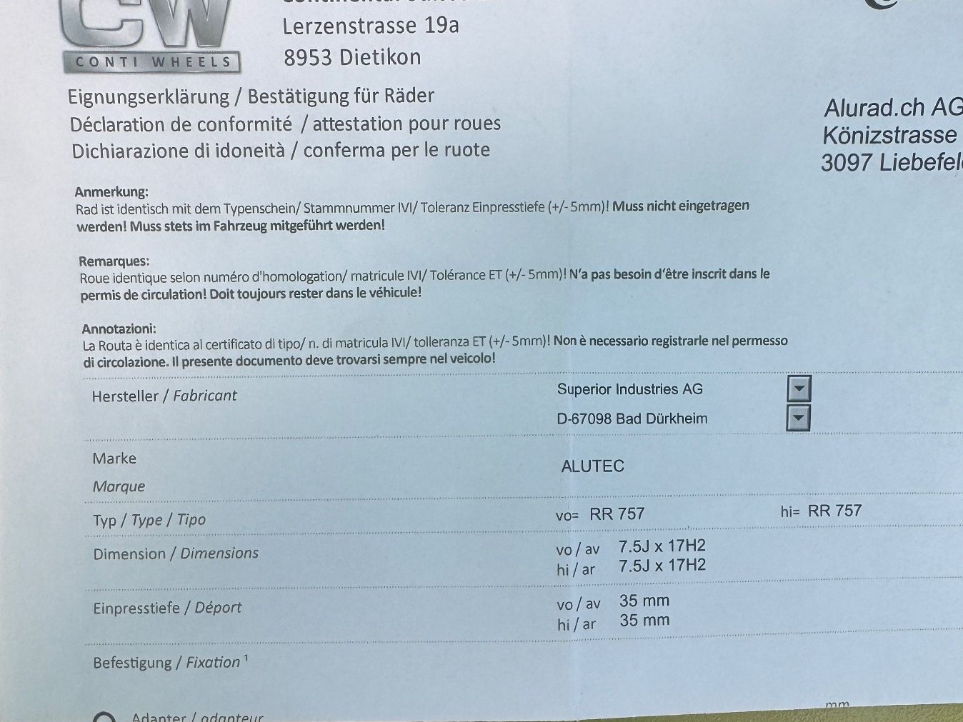 Felgen: Alufelge bmw – Gebraucht aus Widen von Dinero02 5