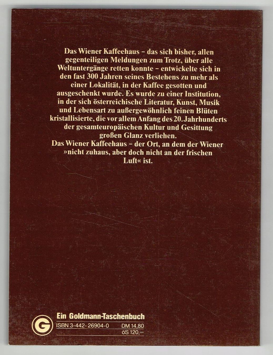 Libri: Das Wiener Kaffeehaus – Nuovo (secondo la descrizione) da Flims - Dorf venduto da Stagediver 1