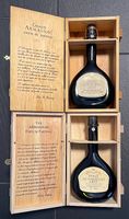 Zwei rare Armagnacs Jahrgang 1977 mit Original-Holzschatulle