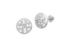 Ohrstecker Schneeflocke Silber 925 mit Zirkonias