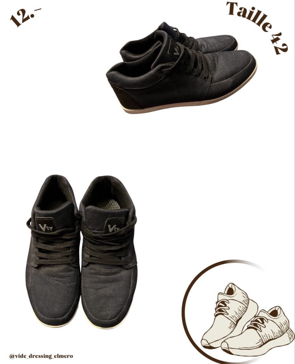 Herrenschuhe: Chaussures décontractées noires – Gebraucht aus Massonnens von Rebelle88