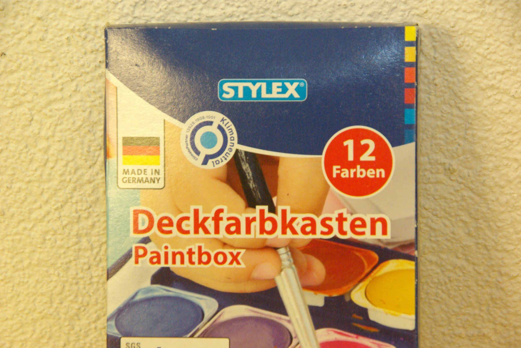 Colori: Deckfarbenkasten - Stylex mit 12 Farben – Nuovo e nell'imballaggio originale da Herisau venduto da Cevianer1844 1