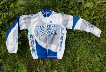 Distri Racing Team Jacke Trikot Langarm Gr. L 5 Blau Weiss