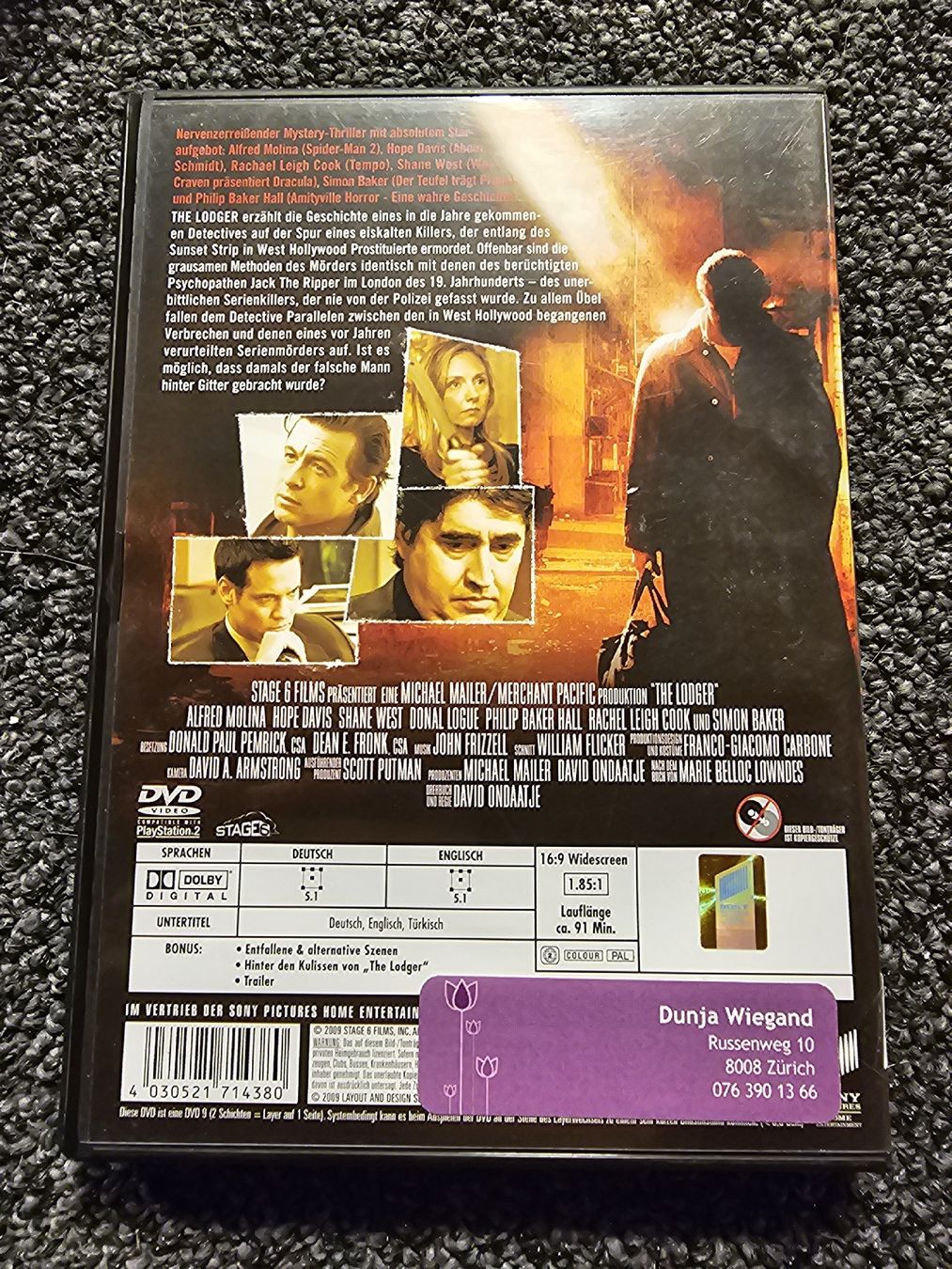 Tutti i DVDs: DVD The Lodger (16533) – Usato da Ruswil venduto da jan_bxl5 1