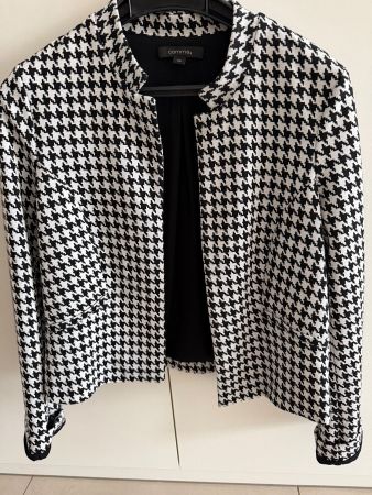 Comma Blazer Hahnentrittmuster schwarz weiss Grösse 36