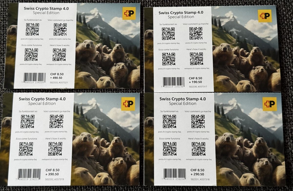 Tutti i francobolli: Crypto Stamp 4.0 – Silver/Bronze/Choco/Crystal – Nuovo e nell'imballaggio originale da Döttingen venduto da Rabbitred