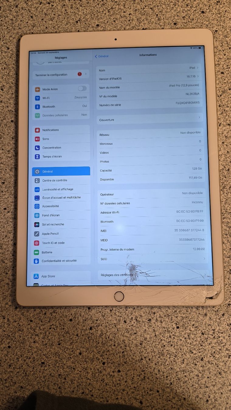 Apple Tablet PC: iPad Pro 12.9 1 ère Gen 128GB écran cassé – Difettoso da Grandson venduto da Adrixx1422 1