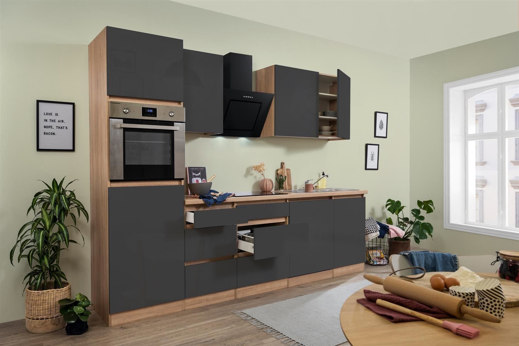 Komplettküchen: 248 Küchenzeile Küchenblock 280cm E/SO/G - Küche Einbauküche – Neu und originalverpackt aus Wallenwil von toesstalvertrieb 2