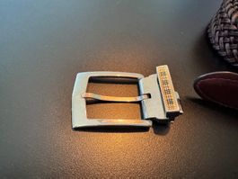 BURBERRY Gurtschnalle, abnehmbar, silberfarben, 7.5 X 3.5 cm
