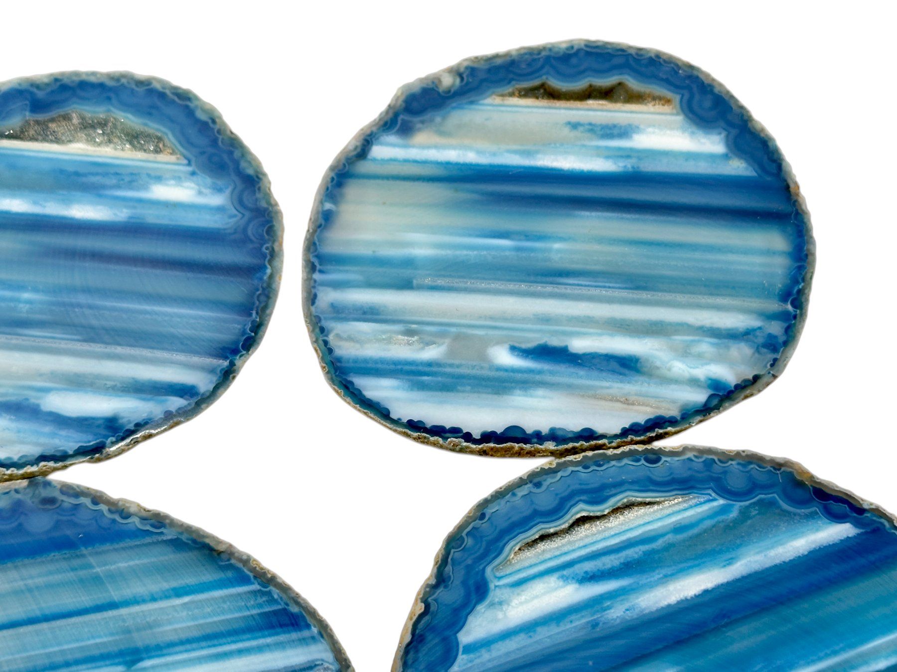 Sottobicchieri: Ensemble unique de six sous-verres en agate bleue – Usato da Morges venduto da Novantica 5