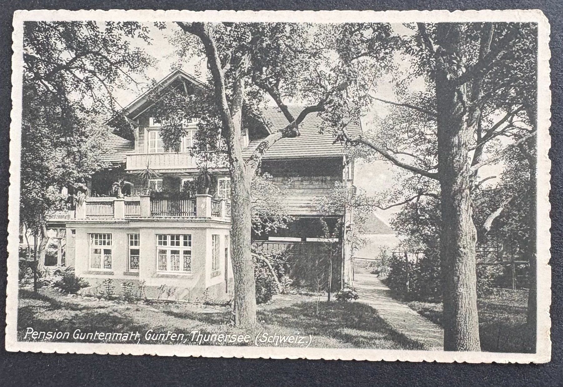 Cartoline postali: ANSICHTSKARTE PENSION GUNTENMARR GUTEN THUNERSEE – Usato da Ostermundigen venduto da crazy-horse-1840