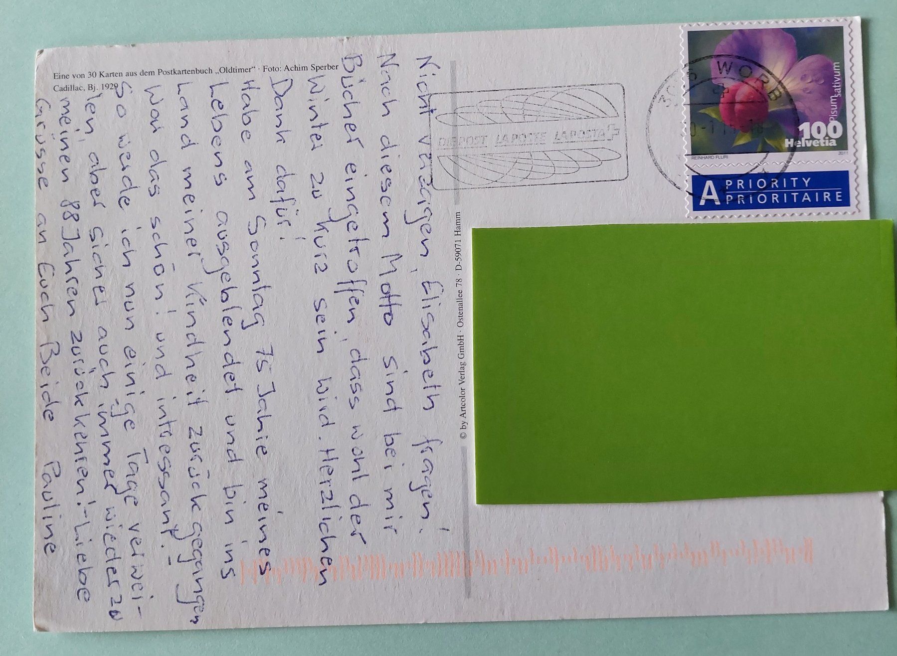 Cartoline postali: AK - Cadillac Bj. 1939 - aus dem Postkartenbuch "Oldtimer" – Usato da Madiswil venduto da Stratosteve 1