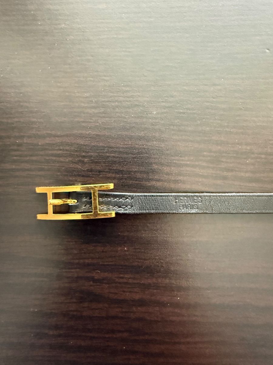 Hermès Bracciali & Braccialetti: Hermès Hapi Double-Wrap-Armband, goldene H-Schnalle – Usato da Othmarsingen venduto da Paucaverba 6