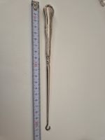 Antik Silber Knopfhaken gepunzt 800 Monogramm Top Werkzeug