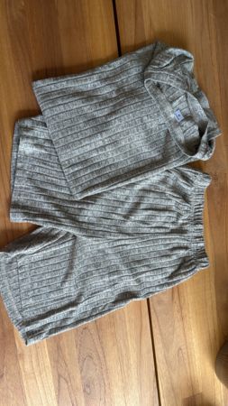 Geripptes Loungewear-Set kurz, Gr. M, sand