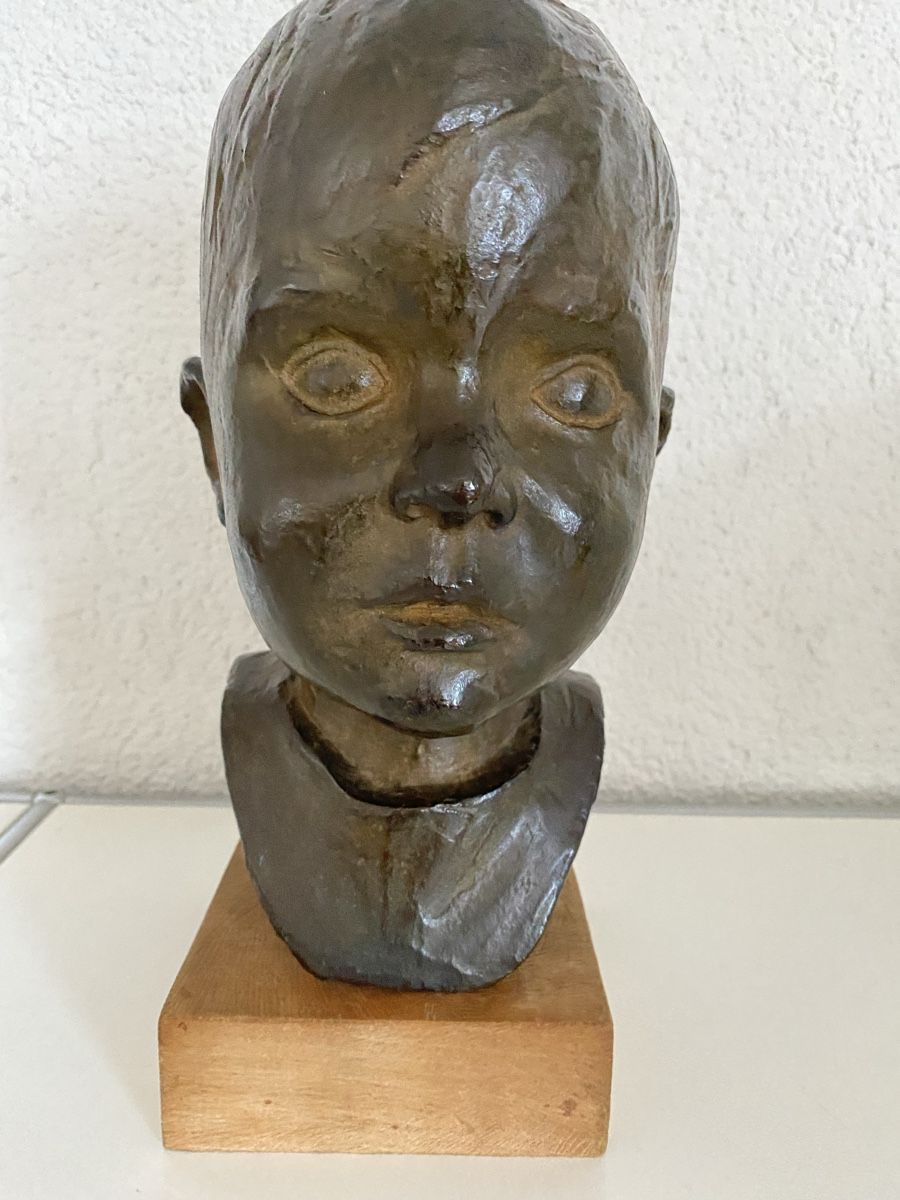 Sculture & Statue: Bronzeköpfchen eines jungen Buben, von R.Ullmann datiert 55 – Usato da Zürich venduto da eileenchen1 6