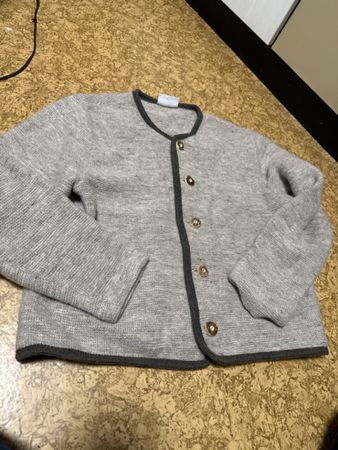Litzlfelder Strickjacke Schurwolle grau Grösse M/L