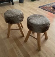 2 Kunstfellhocker