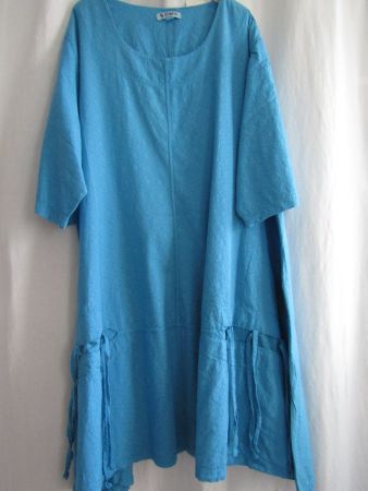 Gr. 50/60, Kleid in Türkis von LaBass, Taschen, Details