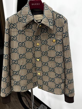 Gucci Jacket GG Monogram Beige Size it 38 New