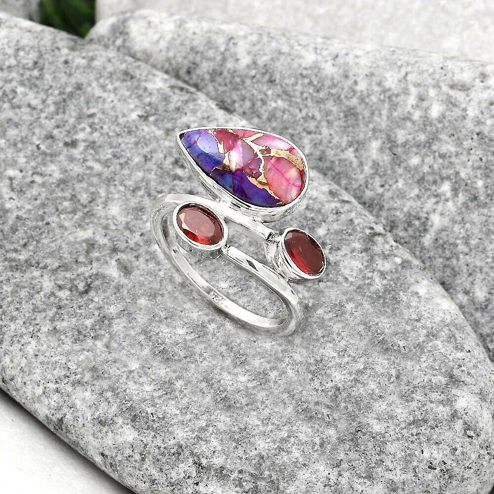 Anelli: 2 Granat 925 Silber Ring Gr. 54 / US 7 Bague 2 Grenats – Nuovo (secondo la descrizione) da Prilly venduto da ilyria73 3