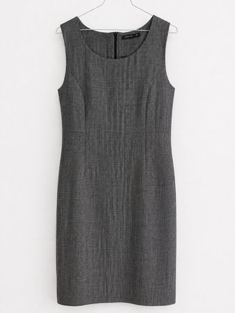 Robe droite grise Comma sans manches T36