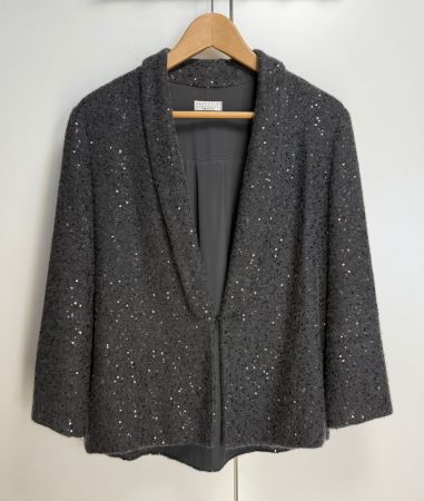 Brunello Cucinelli Strickjacke Gr. L - Kaschmir & Seide