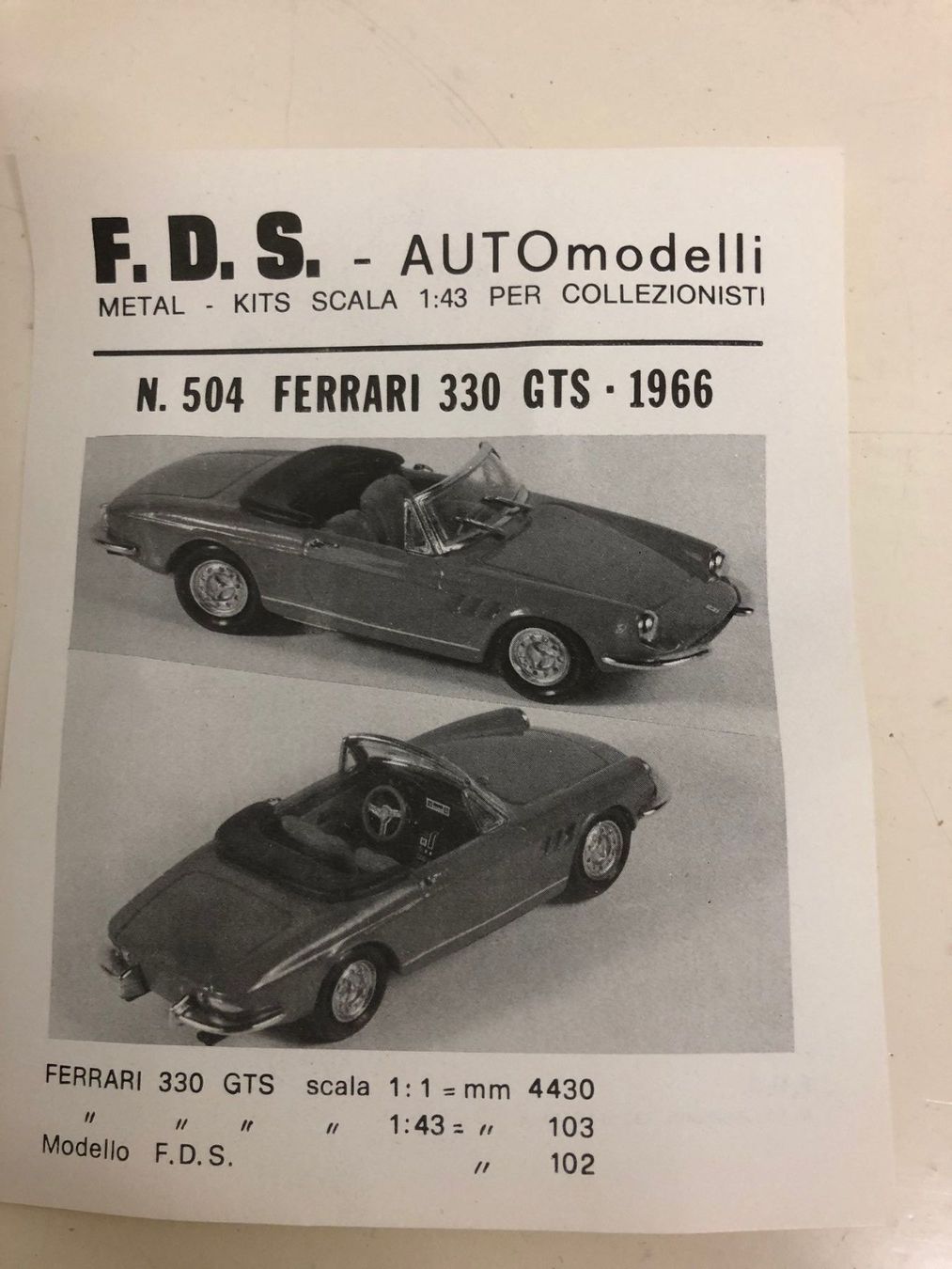 Ferrari Modellini d'auto: FDS-Kit Ferrari 1/43 – Nuovo (secondo la descrizione) da Muttenz venduto da Gucci2005 2