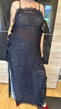 ba&sh ROBE DE LUXE maxi de plage  tunique noire T.2 (M/38/L)