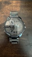 Diesel Herrenuhr Chronograph Edelstahl blau