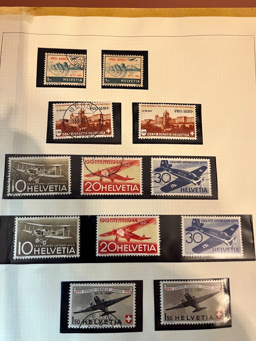 Tutti i francobolli: Briefmarken Flugpostmarken Schweiz 1932 - 1972 – Usato da Rebstein venduto da Soapyy13 2