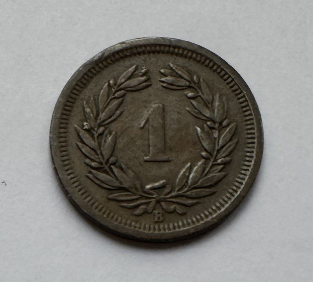 Alle Münzen: 1889 1 Rappen ss-vz – Gebraucht aus Kirchberg SG von Helveticus00 2