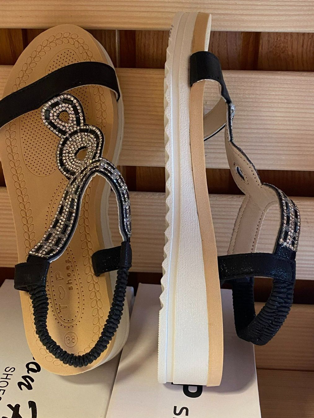 Damenschuhe: DAMEN SANDALEN,SCHWARZ-SILBER – Neu und originalverpackt aus Meienried von ManuelaBoutique 7