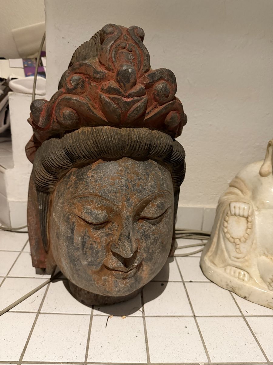 Sculture & Statue: Massiver Buddha Kopf aus Stein – Usato da Wettingen venduto da NickInc