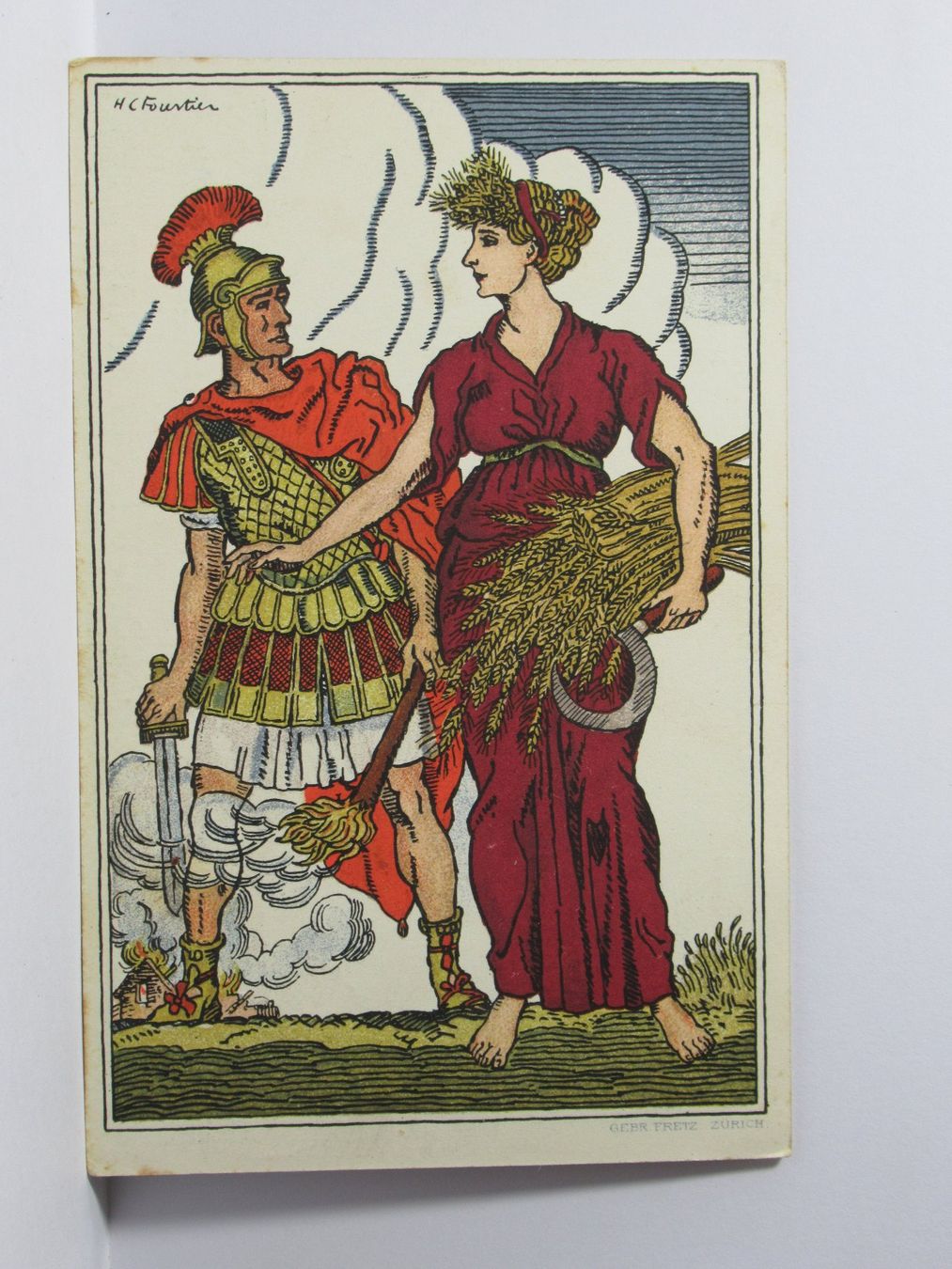 Cartoline postali: Bundesfeier - Postkarte 1916 – Usato da Grenchen venduto da Bluemchen1900