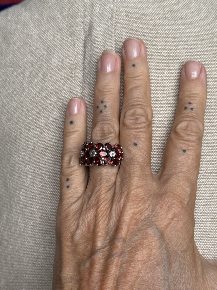 Anelli: Stunning Garnet Gemstone & Silver Ring – Usato da Zürich venduto da DEGU 6