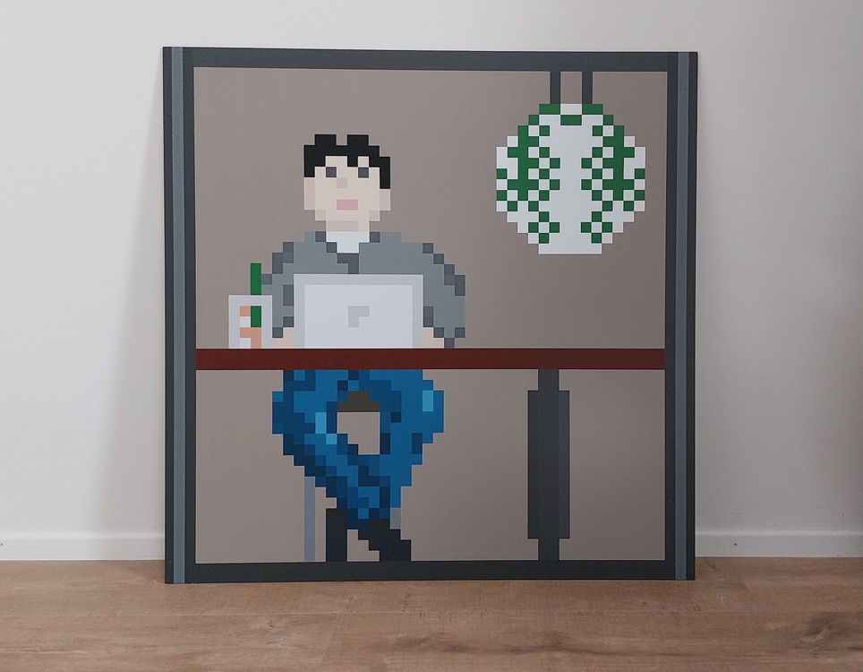 Starbucks Kunst Pixel Art 80cm x 80cm PopArt Kaufen auf Ricardo