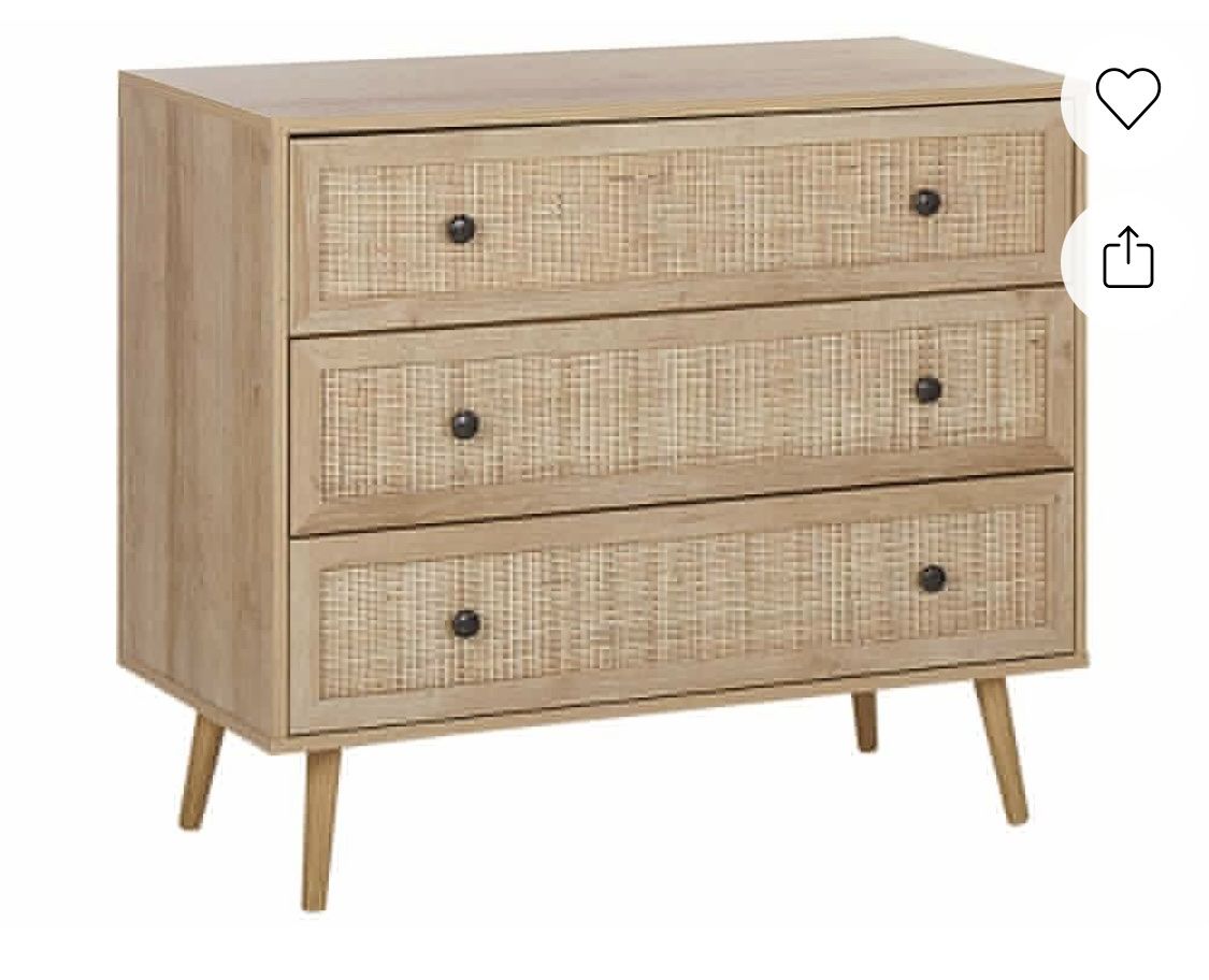 Beliani Cassettiere: Kommode mit Rattanfront, Holzoptik, Top Zustand! – Nuovo (secondo la descrizione) da Basel venduto da Holali17
