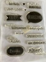 Neues Set  Motivstempel  Worte 11x16 cm