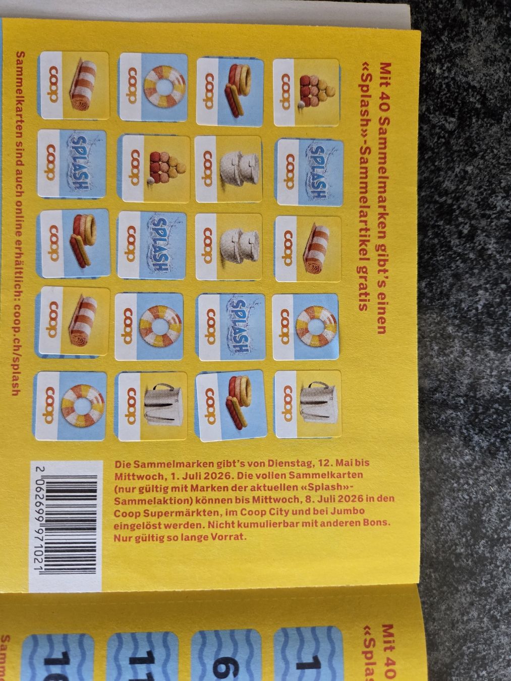 Coop Raccolte di bollini & punti: 1 volle Sammelkarte Splash  – Nuovo (secondo la descrizione) da Klosters venduto da Riva123 1
