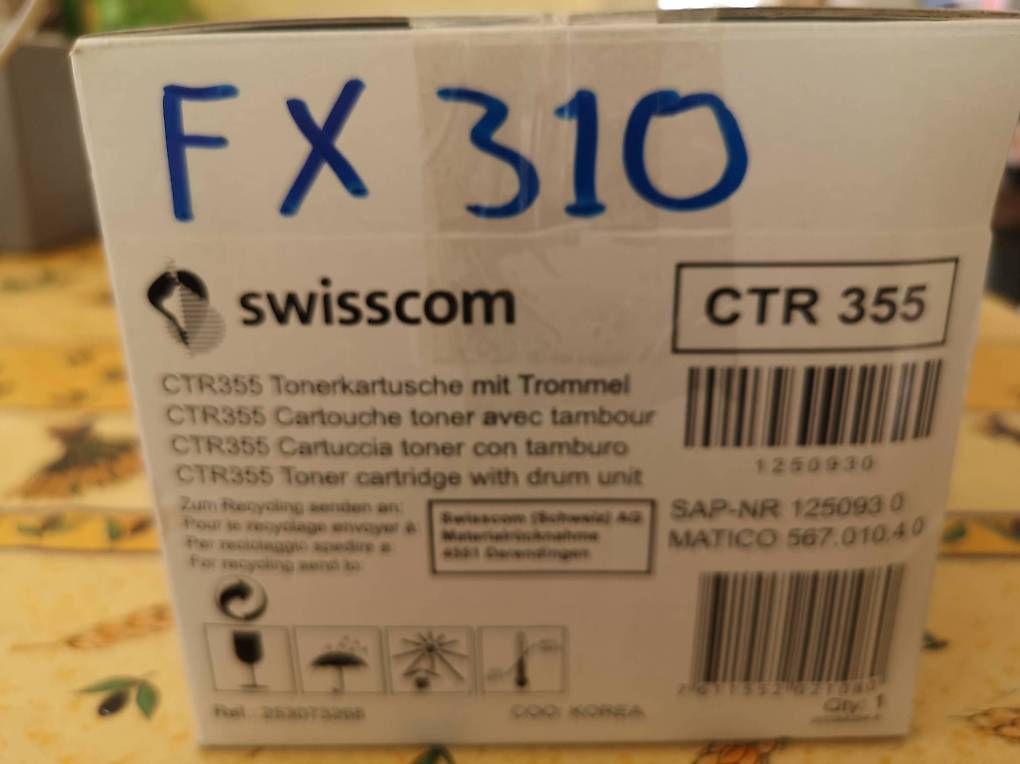 Apparecchi Fax: Toner Fax Swisscom – Usato da Ecublens VD venduto da Tompouce69 2