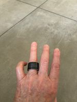 Ring Damen Silber Schwarz Ringgroesse 55 guter Zustand